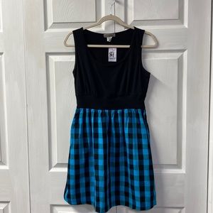 NWT Fishbowl Blue Buffalo Plaid Checkered Dress size Large NEW